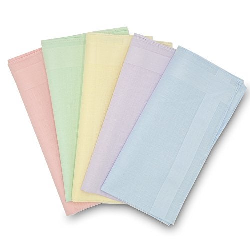 GB Collection GB Women's 100% Cotton Handkerchiefs with Stripe Candy Color 5 Pieces Set - Image 1
