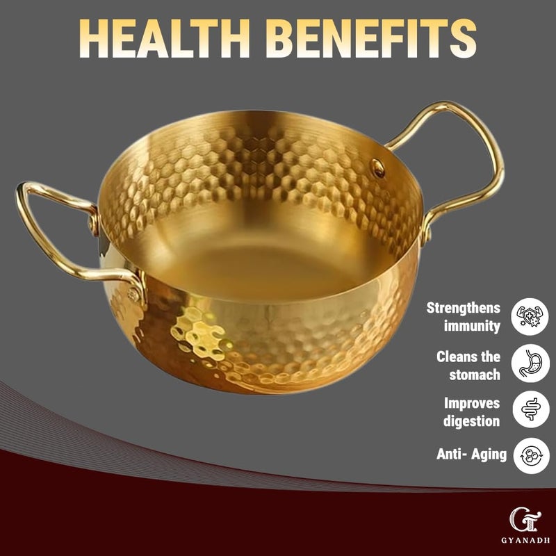 Gyanadh Traditional Indian Cooking Pot, Double Ears Sukiyaki Restaurant Pan & Paella Cooking Pan | The Ultimate Versatile Kitchen Essential for Mastering Gourmet Japanese and Spanish Cuisine (18 CM) - Image 4