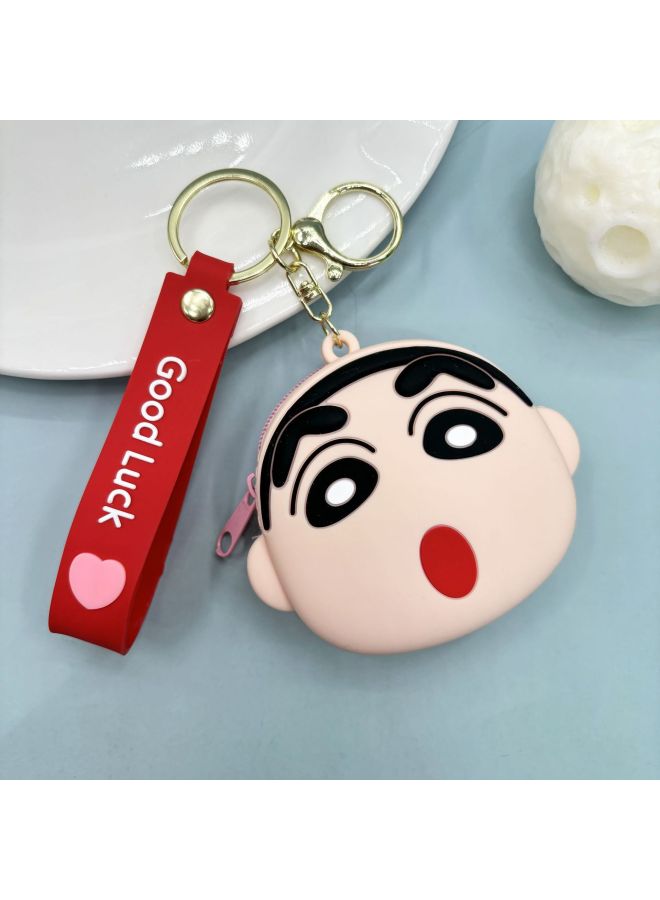 Sanrio Coin Purse Meruti Cartoon Silicone Mini Girls Cute Small Bag Headset Storage Student Handbag-Color:Zero Purse-crayon Shin-chan (leather Cord Style) - Image 1
