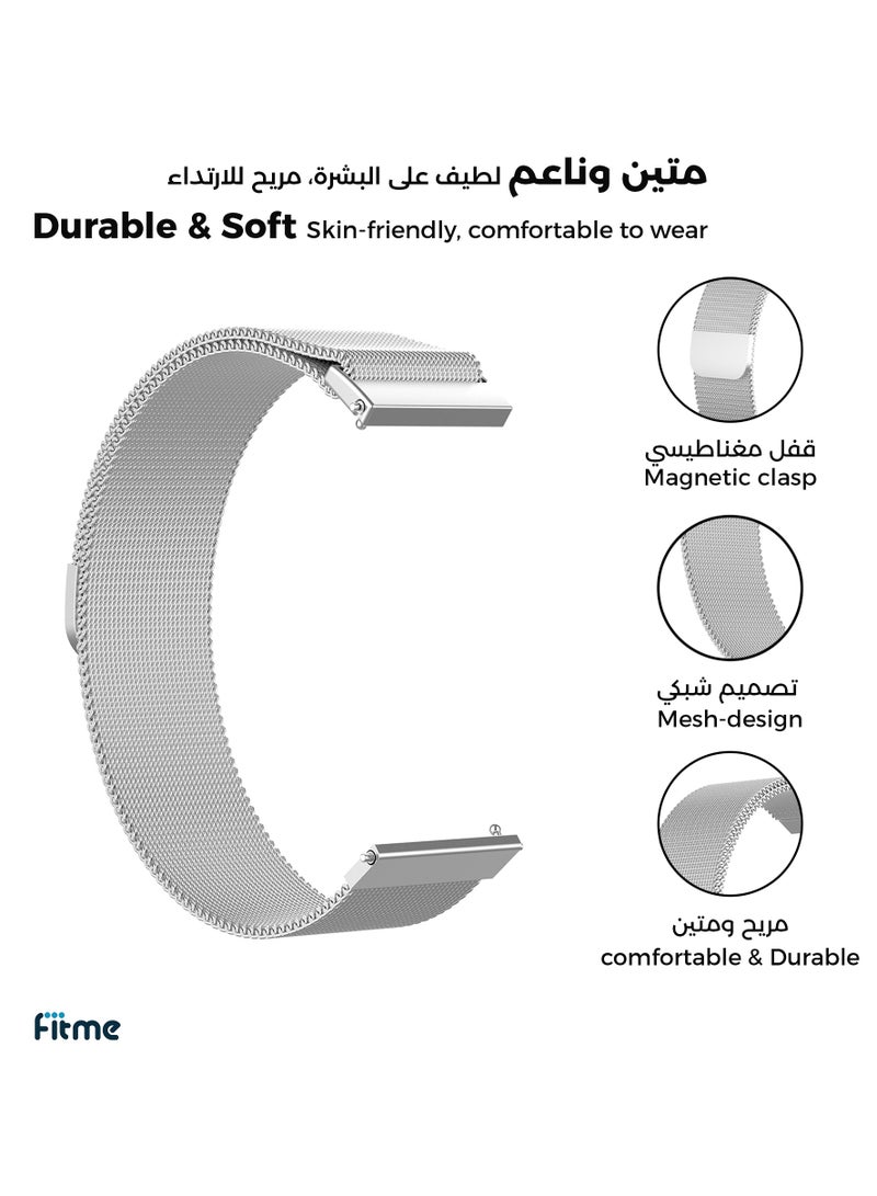 FITME Stainless Steel Strap For Huawei Watch GT (46mm) / Watch GT 2e (46mm) / GT 2 / GT 2 Pro / GT 3 / GT 3 Pro (46mm) / GT Runner / GT 4 (46mm) / GT5 (46mm) \ GT5 pro (46mm) - (22mm) - Image 2