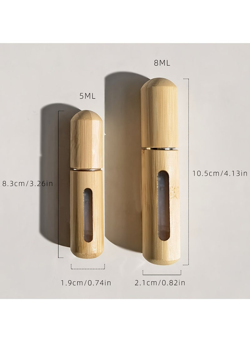Generic - Bamboo Shell Perfume Atomizer, Refillable Spray Bottle, 8ml Portable Mini Empty Bottles, Luxury Pocket-Sized Fragrance Dispenser With Visible Window, Bottom-Fill Design For Travel & Outdoors - Image 1