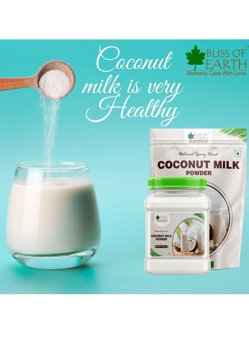BLISS OF EARTH 200gm Coconut milk powder natural spray dried great for tea coffee gravies sweet making pack of 3 - Image 3