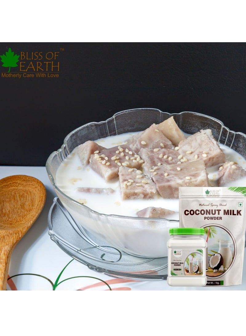 BLISS OF EARTH 200gm Coconut milk powder natural spray dried great for tea coffee gravies sweet making pack of 3 - Image 5