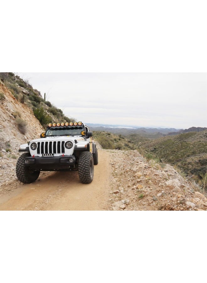 KC غطاء ضوء ناعم KC HiLiTES 5102 مقاس 6 بوصات دائري أصفر على خلفية سوداء بشعار KC - Image 3