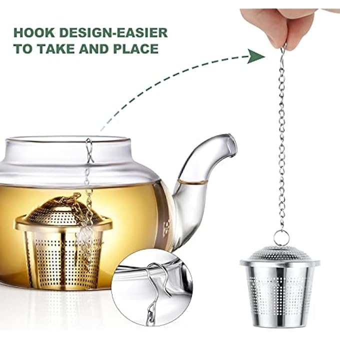 Vicloon Tea Infuser 2 Pcs 304 Stainless Steel Tea Strainer Food Grade Mesh Tea Filter Premium Tea Filter Tea Interval Diffuser For Loose Leaf Tea And Mulling Spices Tea Infuser - Image 5