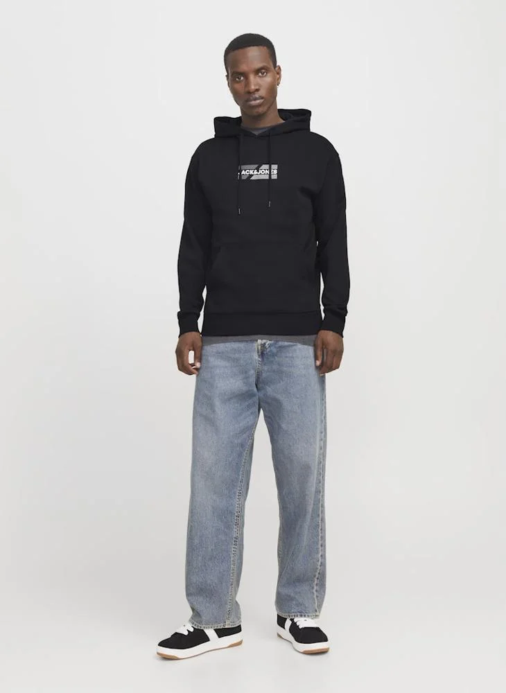 JACK & JONES Logo Print Pull Over Hoodie
