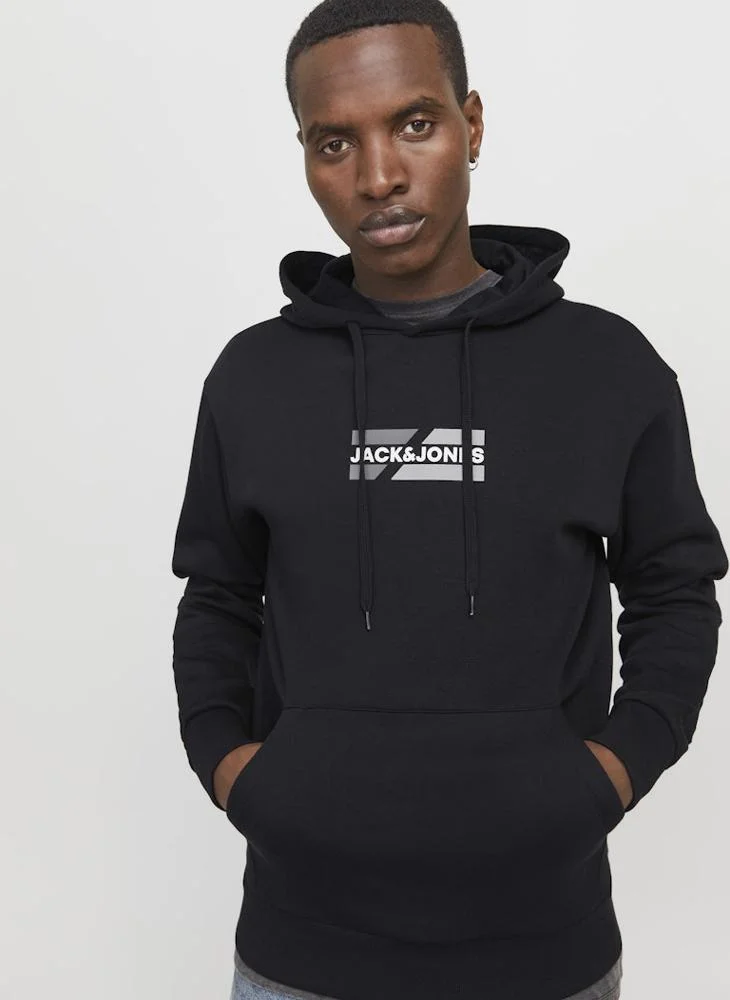 JACK & JONES Logo Print Pull Over Hoodie