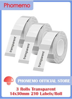 3 Rolls Transparent 14x30mm