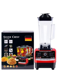 SILVER CREST 15-Speeds Multifunctional Countertop Blender Ice Shaver Food Grinder 2.5L 4500W SC-1589 Black Red  - Image 1