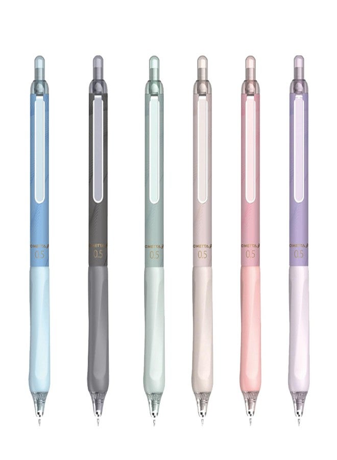 DUNBONG Retractable 0.5mm Porous Point Pen, metal clip, non-slip pen holder, Black ink gel pens, Box of 6 Pens (6) - Image 1