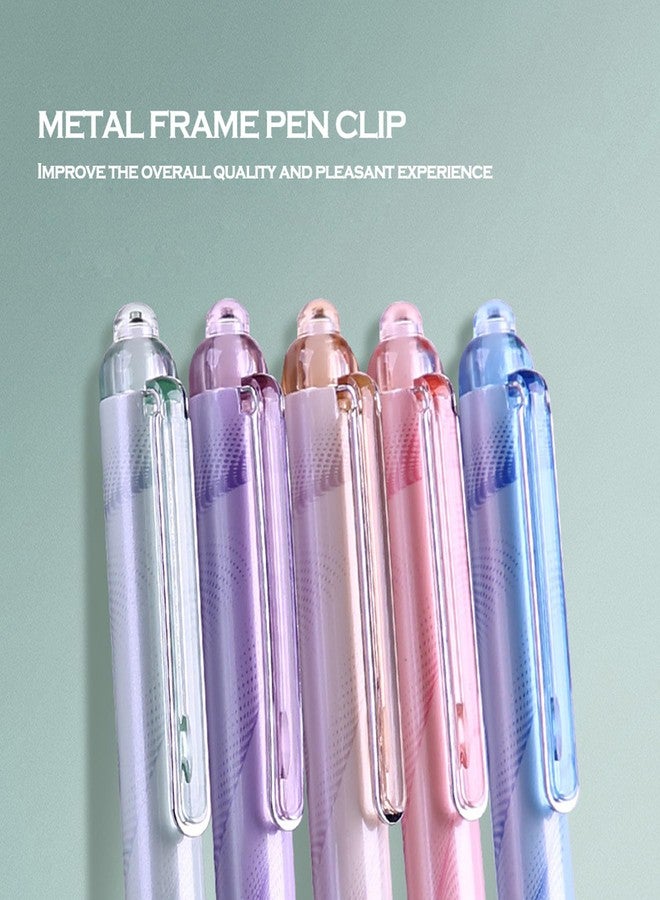 DUNBONG Retractable 0.5mm Porous Point Pen, metal clip, non-slip pen holder, Black ink gel pens, Box of 6 Pens (6) - Image 3