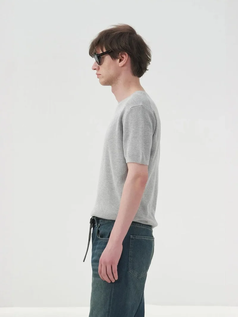 Giesto Light Grey GIESTO Men's Cotton Crew Neck T-Shirt for Men | Best Price UAE