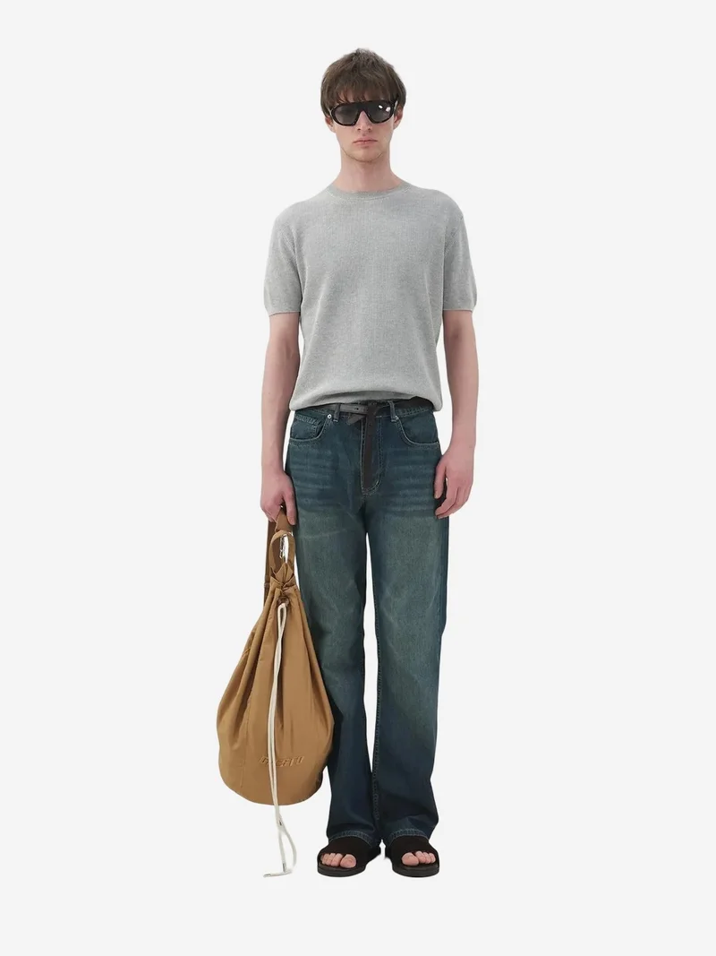 Giesto Light Grey GIESTO Men's Cotton Crew Neck T-Shirt for Men | Best Price UAE