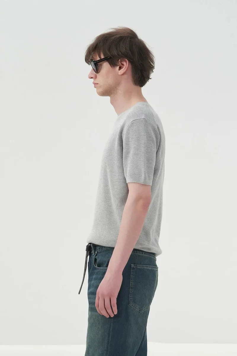 Giesto Light Grey GIESTO Men's Cotton Crew Neck T-Shirt for Men | Best Price UAE