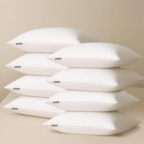 CareFoam Height Adjustable Microfiber Sleeping Pillows – Set of 8 | 16" x 24"| Soft, Supportive & Washable | Ideal for Back, Side & Stomach Sleepers | White - Image 1