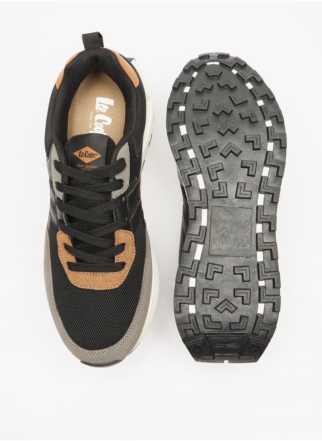 Lee Cooper - Men's Panelled Lace-Up Low Ankle Sneakers - Image 1