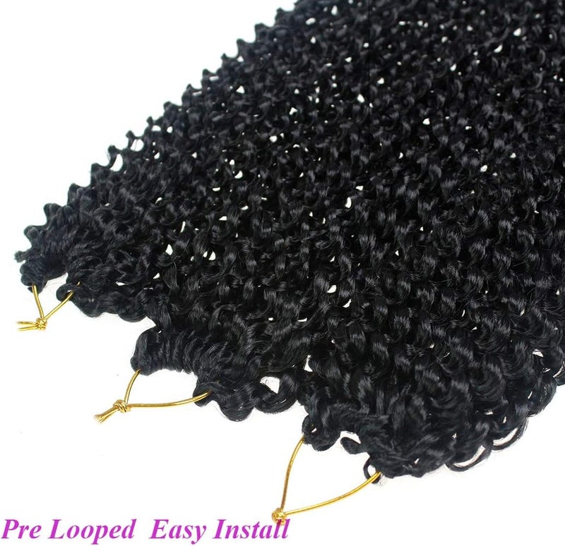 Dorsanee Black Passion Twist Hair 22 Inch 7 Packs Water Wave Crochet Hair Long Bohemian Curly Braiding Hair for Butterfly Locs, Faux Locs, Boho Style Spring Twist Crochet Braids (1#) - Image 5