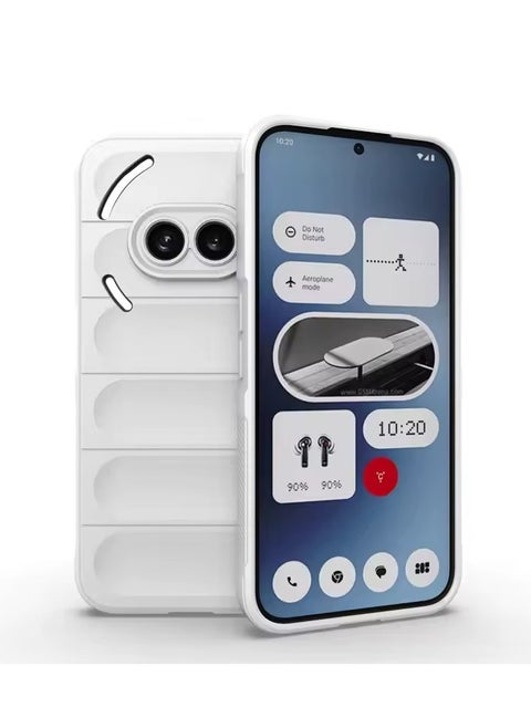 Premium Protection Back Silicone Case Compatible with Nothing Phone 2A Magic Shield Shockproof Case with Camera Protection (White)