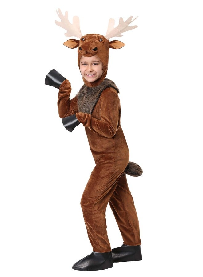 Fun Costumes Child Mighty Moose Halloween Costume - Jumpsuit, Headpiece, Cloven Hooves - Moose Theme Dress Up Outfit for Kids - Image 1