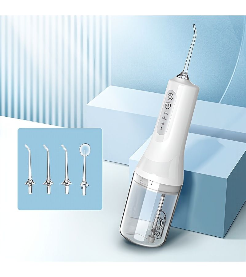 Water Flosser Toothpicks Portable Cordless Oral Irrigator White Rechargeable Cleaning Device For Braces Bridges And Gum Care Travel Home Use - Image 4