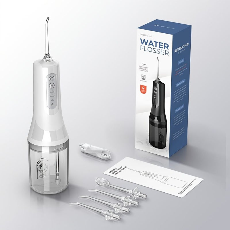 Water Flosser Toothpicks Portable Cordless Oral Irrigator White Rechargeable Cleaning Device For Braces Bridges And Gum Care Travel Home Use - Image 3