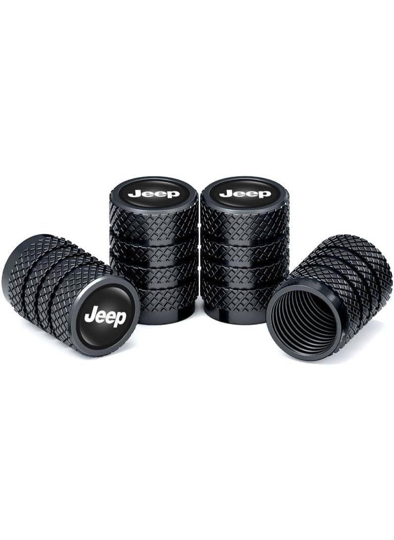 Jeep Metal Car Tire Air Caps Cover Car Tire Accessories for Jeep Grand Cherokee Comander Wrangler Compass Renegade Patriot, 4Pcs Car Tire Valve Stem Caps,Anti-Corrosion Leak-Proof,Black  - Image 4