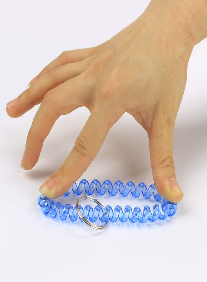 بي اي اتش ار تي سي مجموعة من 5 أساور مفاتيح حلزونية ملونة من BIHRTC، قابلة للتمدد، بألوان عشوائية. - Image 3