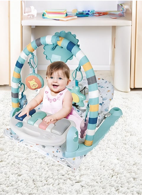 2 In1 Foldable Baby Rocking Chair Comfortable Infant Rocker with Fitness Frame Baby Lounger
