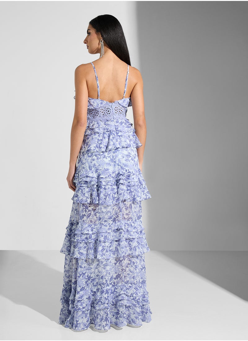 True Decadence - Floral Print Strappy Maxi Dress - Image 1