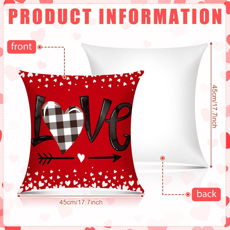 VitalCozy 12 Pcs Valentine's Day St Patrick's Day Easter Pillow Covers 18 x 18 Inch Heart Shamrock Bunny Throw Pillow Covers Buffalo Plaid Pillowcases for Holiday Couch Sofa Bed Party Decor Gifts - Image 3