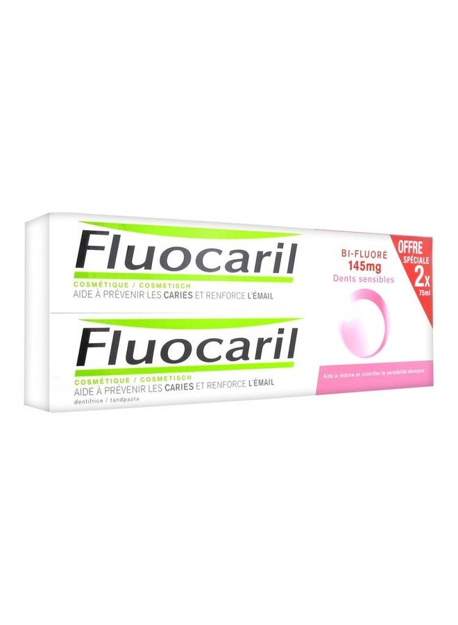 Fluocaril Toothpaste for Sensitive Teeth - Tooth Decay - Strong Enamel 2 Pack