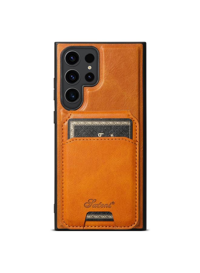 Suteni Case For Samsung Galaxy S22 Ultra 5G H15 Oil Eax Leather Detachable Wallet Back Phone Case - Image 1