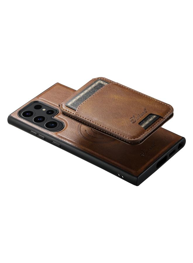 Suteni Case For Samsung Galaxy S22 Ultra 5G H15 Oil Eax Leather Detachable Wallet Back Phone Case - Image 5