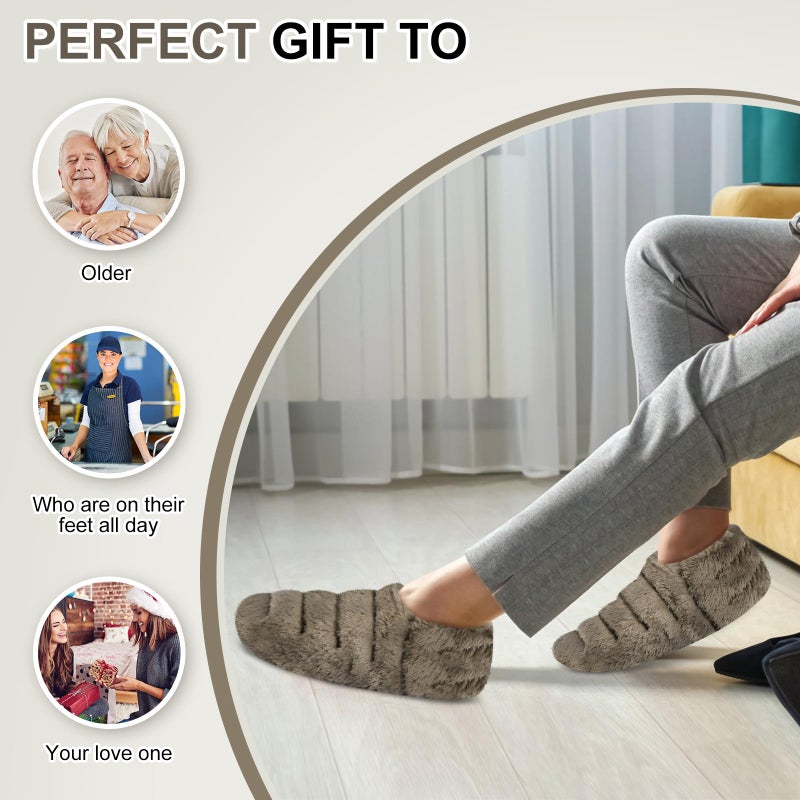 SUZZIPAD Heated Slippers and Feet Warmers for Bed, Microwave Heated Slipper for Women & Man, Feet Warmers for Cold Day, S/M - Image 5