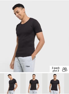 Seventy Five Basics Pack of 3 Ribbed T-Shirt  - Image 1