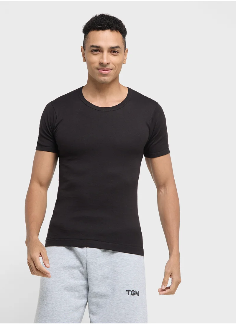 سفنتي فايف بيسيكس Pack of 3 Ribbed T-Shirt