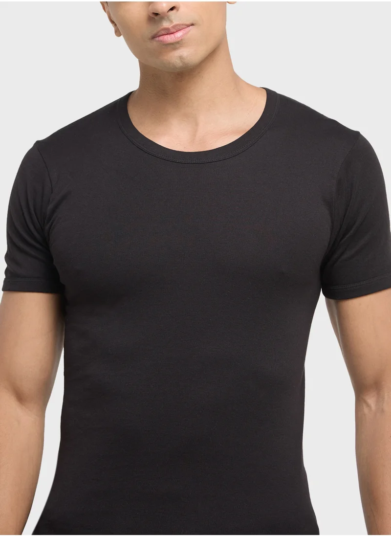 سفنتي فايف بيسيكس Pack of 3 Ribbed T-Shirt