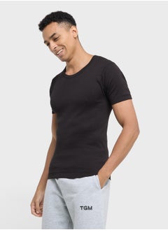 Seventy Five Basics Pack of 3 Ribbed T-Shirt  - Image 2