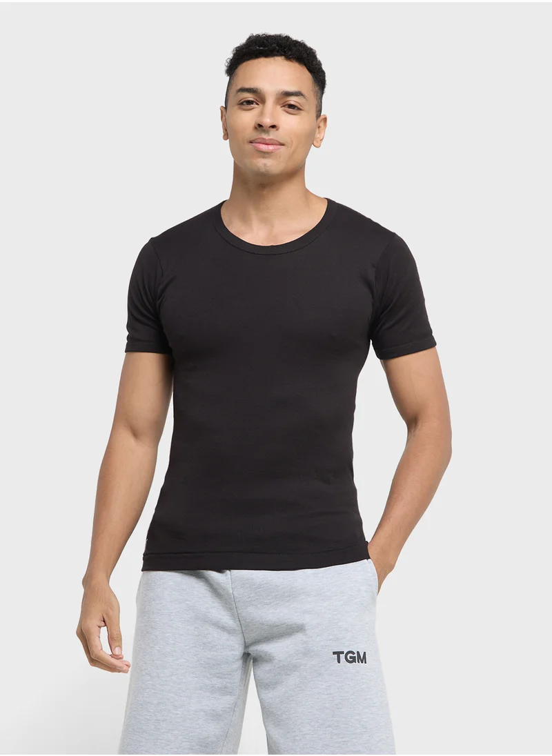 سفنتي فايف بيسيكس Pack of 3 Ribbed T-Shirt