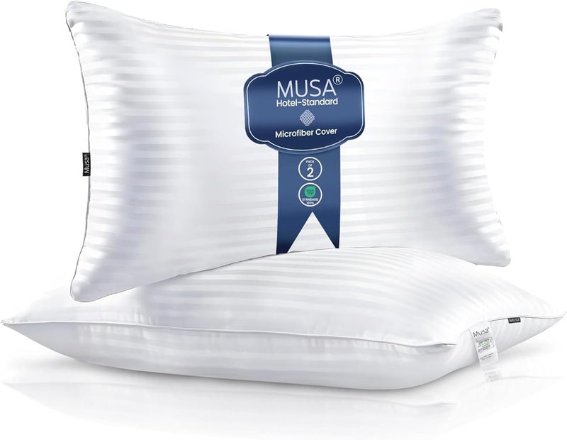 MUSA HOME King Pillows for Sleeping - Set of 2 Luxury Down Alternative Bed Pillows (50x80 cm) - Image 1