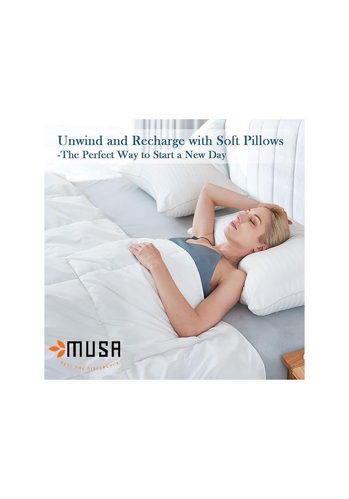 MUSA HOME King Pillows for Sleeping - Set of 2 Luxury Down Alternative Bed Pillows (50x80 cm) - Image 5