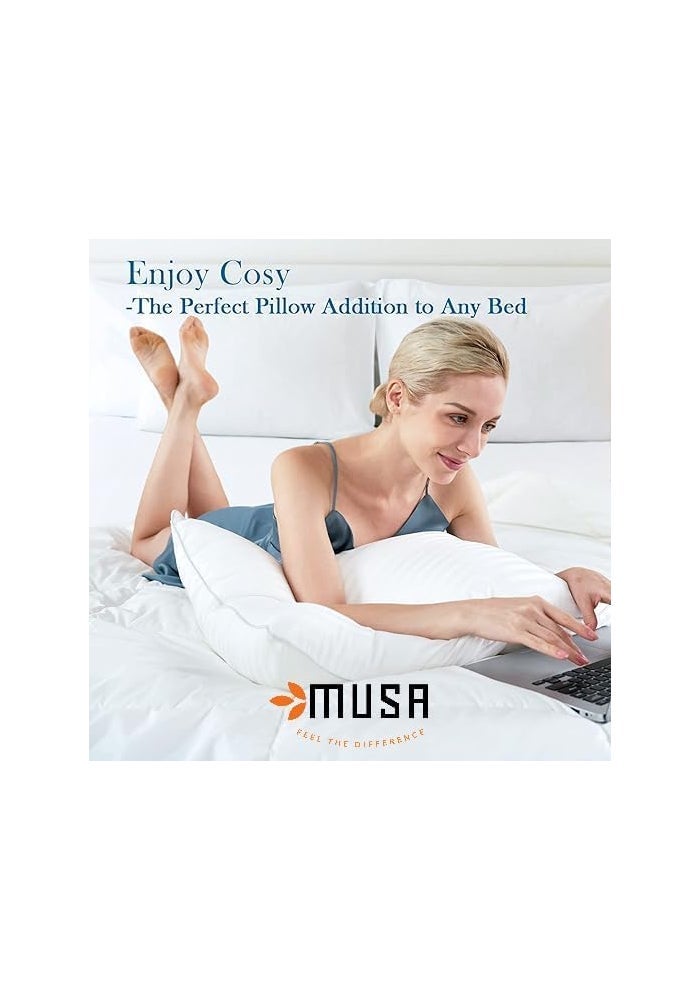 MUSA HOME King Pillows for Sleeping - Set of 2 Luxury Down Alternative Bed Pillows (50x80 cm) - Image 2