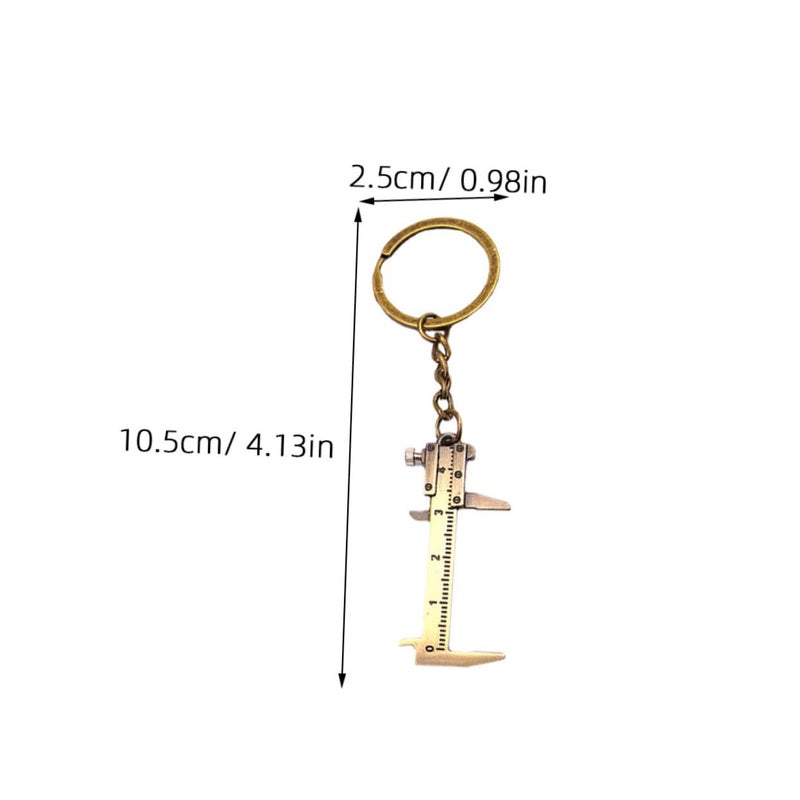 Safigle 2pcs Mini Vernier Caliper Keychain Pocket Ruler Metric Imperial for Engineers - Image 3