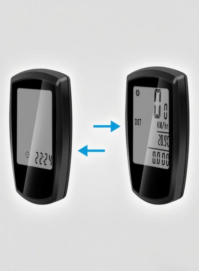 ويست بايكنج كمبيوتر دراجة لاسلكي وسلكي، عداد سرعة، عداد مسافة، مقاوم للماء، شاشة LCD بإضاءة خلفية، كمبيوتر دراجة جبلية، ساعة توقيت - Image 2