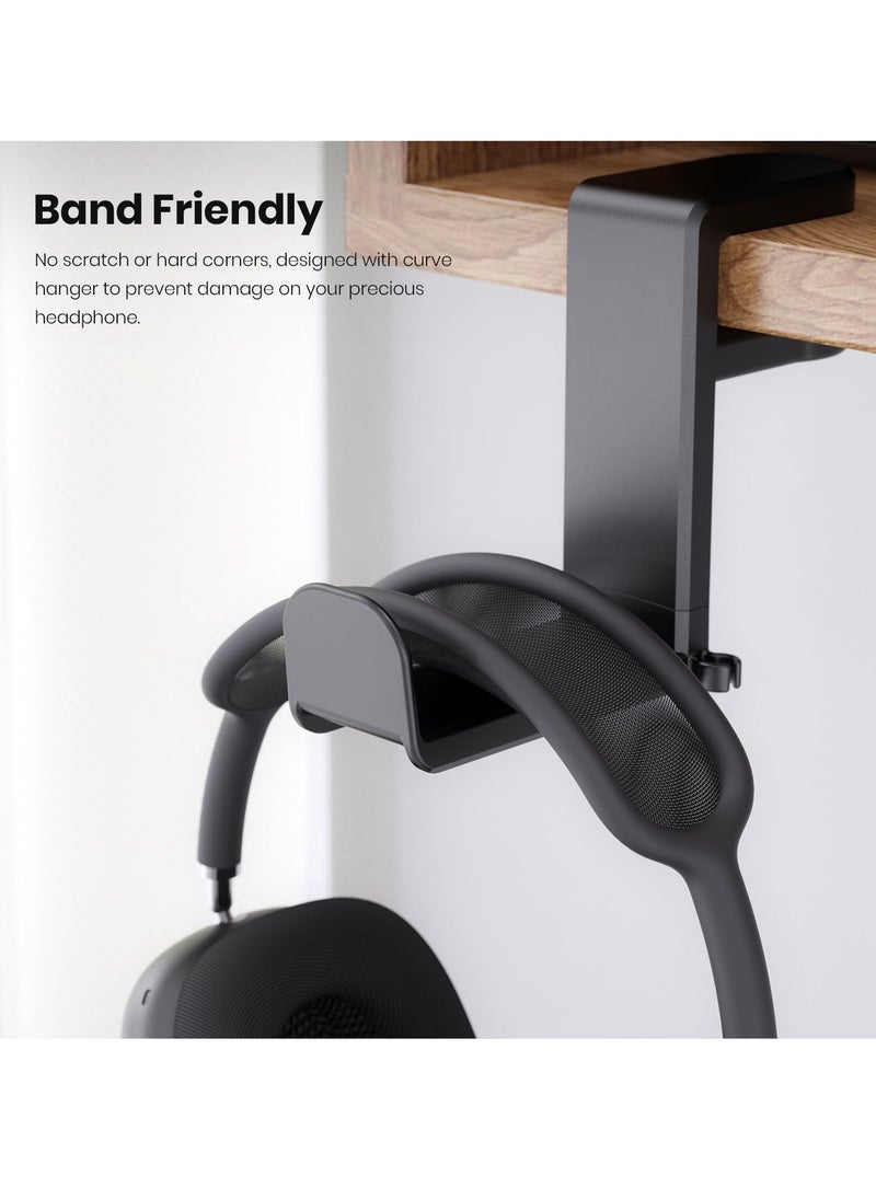 Milatech Color Headphone Hook Stand Hanger for PC Gaming Headsets, Headphone Holder with Adjustable and Rotating Arm Clip, Under Desk Design, Universal Fit, Built-in Cable Clip  - Image 5