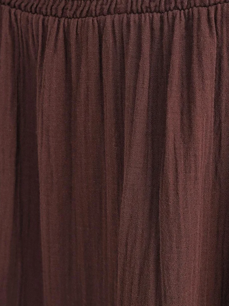MixRay Coffee Brown Mixray Maxi Cotton Skirt for Women | Best Price UAE