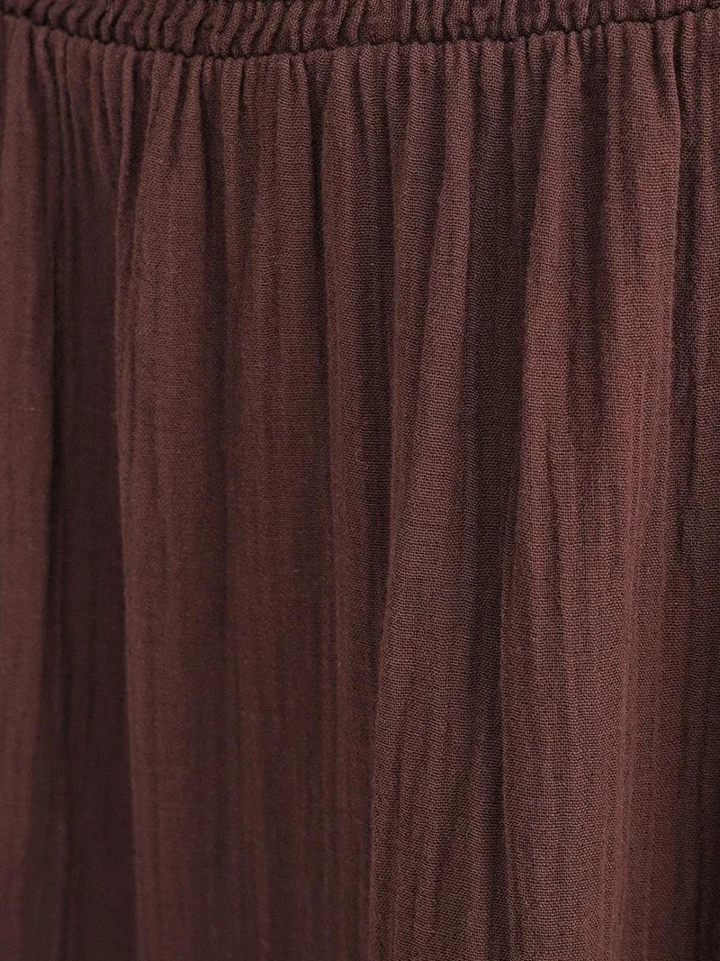Mixray Coffee Brown Mixray Maxi Cotton Skirt for Women | Best Price UAE