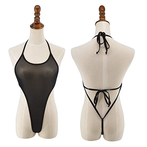 SHERRYLO See Through One Piece Swimsuit High Cut Micro Monokini Bikini Mini Mesh Transparent Bathing Suit - Image 5