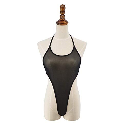 SHERRYLO See Through One Piece Swimsuit High Cut Micro Monokini Bikini Mini Mesh Transparent Bathing Suit - Image 3