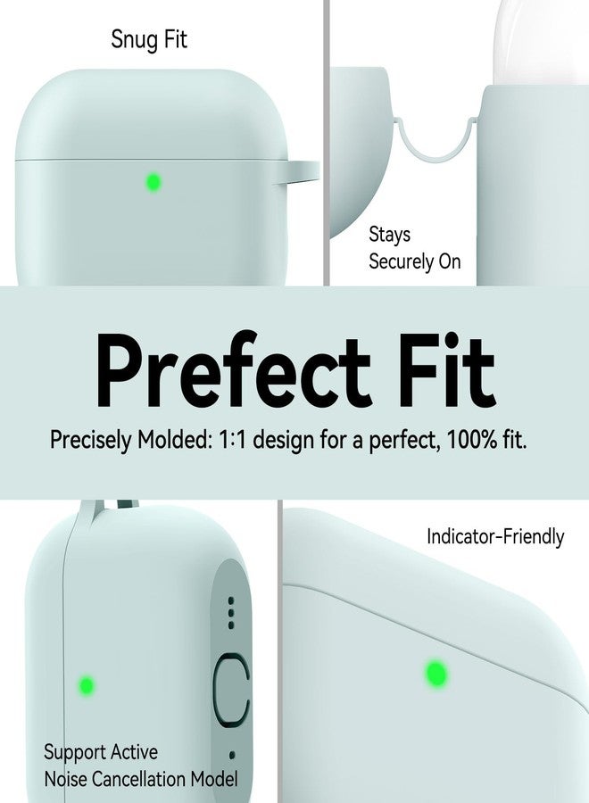 Matekxy for Airpods Pro Case Cute - Soft Silicone Cover with Lanyard and Keychain, Shockproof Scratch Resistant for Women, Perfect for Commuters and Travelers, Morandi Green - Image 4